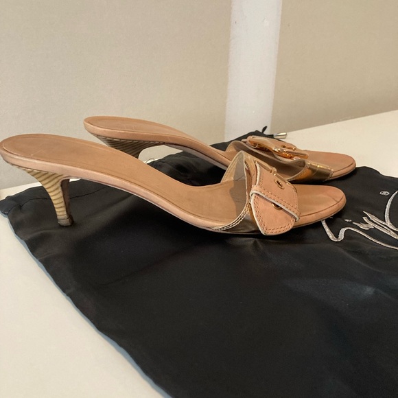 GIUSEPPE ZANOTTI ROSE GOLD CREAM LEATHER SLIDES EXCELLENT PRE-LOVED US 10.5B - Picture 4 of 10
